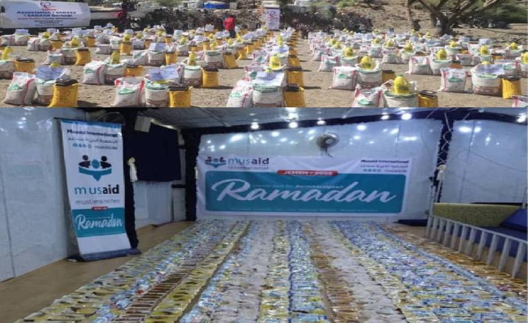 تعز :فجر الامل تنفذ الإفطار الجماعي  في جبل حبشي وتوزع مائين سلة غذائية